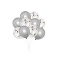 Ballonger m/konfetti 10-pk. - sølv